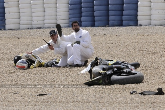 James Toseland crashed out at BMW M Award session at Jerez