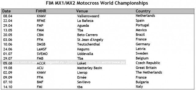 предварительный календарь mx1/mx2 2012 предварительный календарь mx1/mx2 2012
