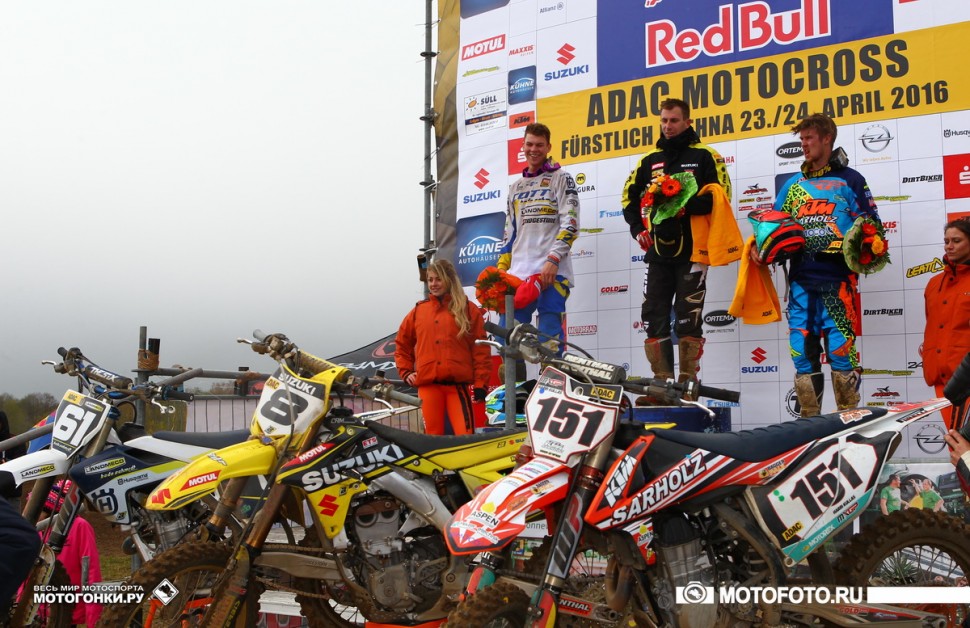 ADAC MX Masters, Drehna, 1 round: на подиуме MX Masters - Бен Таунли, Томас Олсен и Гарри Куллас ADAC MX Masters, Drehna, 1 round: на подиуме MX Masters - Бен Таунли, Томас Олсен и Гарри Куллас