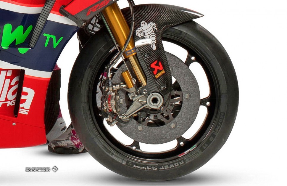 MotoGP - Aprilia RS-GP (2018): front-end - новые Brembo GP4-RR и вилка Ohlins TSB46 MotoGP - Aprilia RS-GP (2018): front-end - новые Brembo GP4-RR и вилка Ohlins TSB46