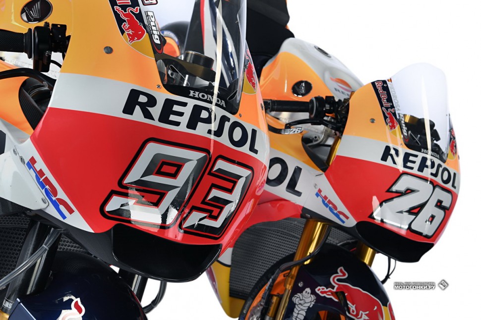 MotoGP - Honda RC213V (2018): обратите внимание на совершенно разный дизайн обтекателей для Маркеса и Педросы MotoGP - Honda RC213V (2018): обратите внимание на совершенно разный дизайн обтекателей для Маркеса и Педросы