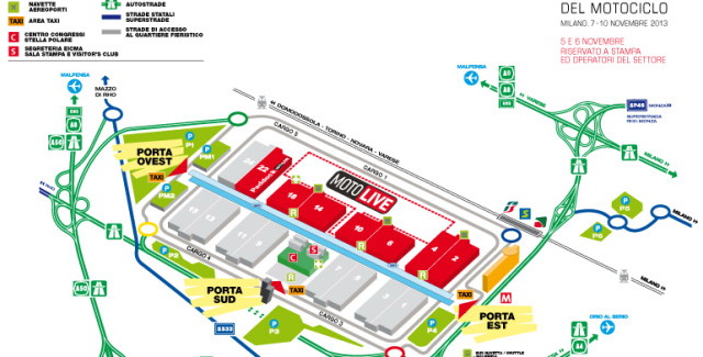 Схема выставки EICMA-2013, Fiera Milano Схема выставки EICMA-2013, Fiera Milano