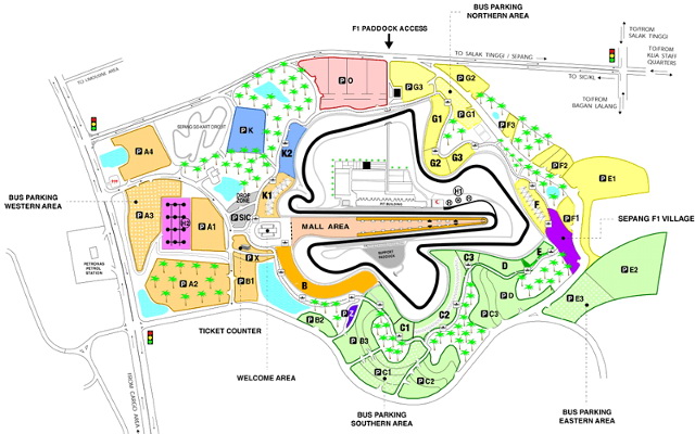 Схема Sepang International Circuit Схема Sepang International Circuit