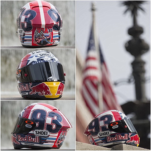 Марк Маркес: SHOEI NXR USA Special для Гран-При Индианаполиса Марк Маркес: SHOEI NXR USA Special для Гран-При Индианаполиса