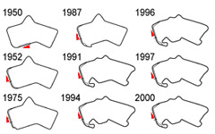 Конфигурация Silverstone Circuit менялась 10 раз с 1950 года Конфигурация Silverstone Circuit менялась 10 раз с 1950 года