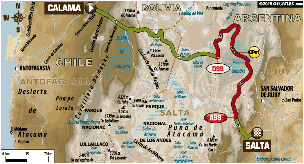 Маршрут СУ10: Calama - Salta Маршрут СУ10: Calama - Salta