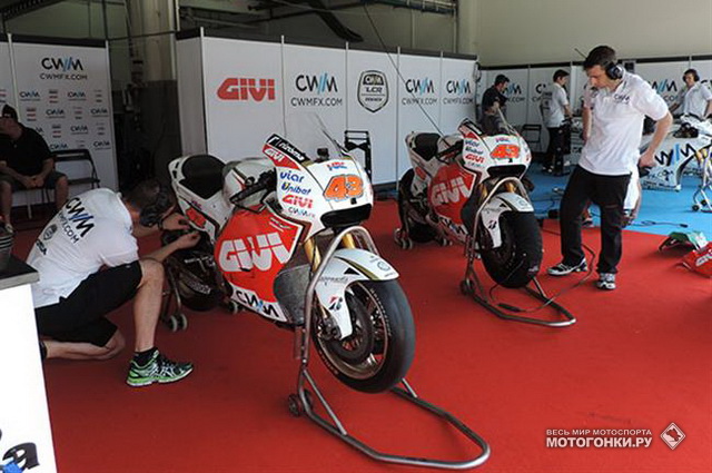 Красный гараж Джека Миллера в LCR Honda на тестах MotoGP в Сепанге Красный гараж Джека Миллера в LCR Honda на тестах MotoGP в Сепанге