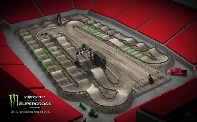 схема трека 15-го этапа AMA Supercross 2015, Santa Clara схема трека 15-го этапа AMA Supercross 2015, Santa Clara