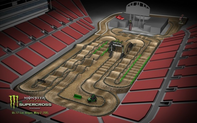 Схема трассы AMA Supercross в Лас-Вегасе, спроектированная Рикки Кармайклом Схема трассы AMA Supercross в Лас-Вегасе, спроектированная Рикки Кармайклом