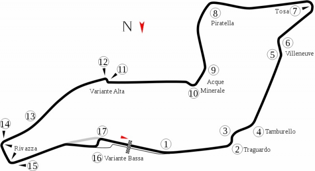 Схема Autodromo Enzo e Dino Ferrari Схема Autodromo Enzo e Dino Ferrari