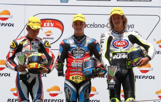 Подиум FIM CEV Moto3, Барселона Подиум FIM CEV Moto3, Барселона