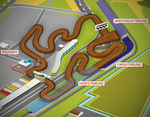 Схема искусственной трассы TT Assen Circuit для MXGP - уложена прямо на асфальт исторического Dutch TT Circuit Схема искусственной трассы TT Assen Circuit для MXGP - уложена прямо на асфальт исторического Dutch TT Circuit