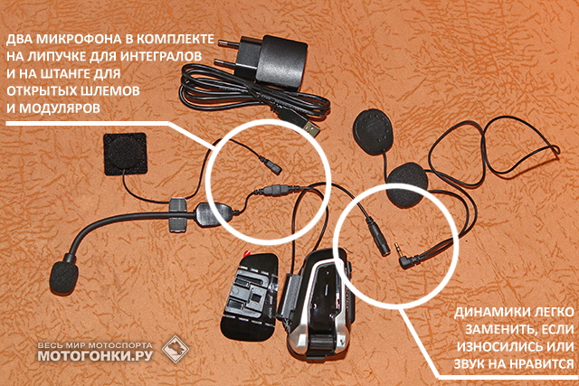 Комплект поставки гарнитуры CARDO Packtalk Комплект поставки гарнитуры CARDO Packtalk