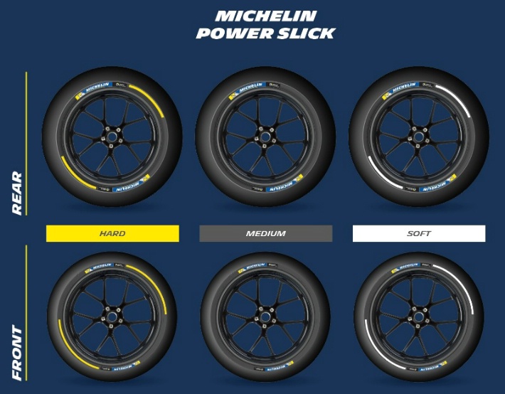 Цветовые коды покрышек - сликов Michelin MotoGP в 2016 году Цветовые коды покрышек - сликов Michelin MotoGP в 2016 году