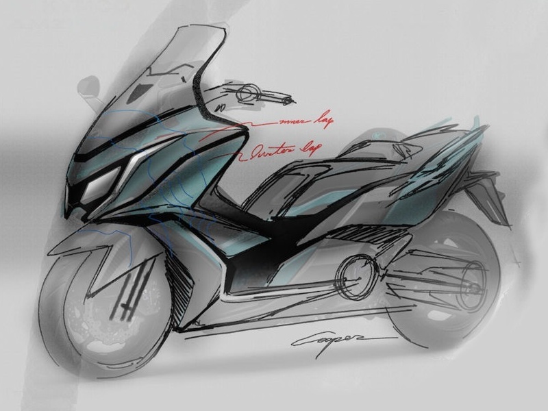 Скетч концепта Kymco K50, который завтра представят на Токийском Мотоциклетном Шоу 2016 Скетч концепта Kymco K50, который завтра представят на Токийском Мотоциклетном Шоу 2016