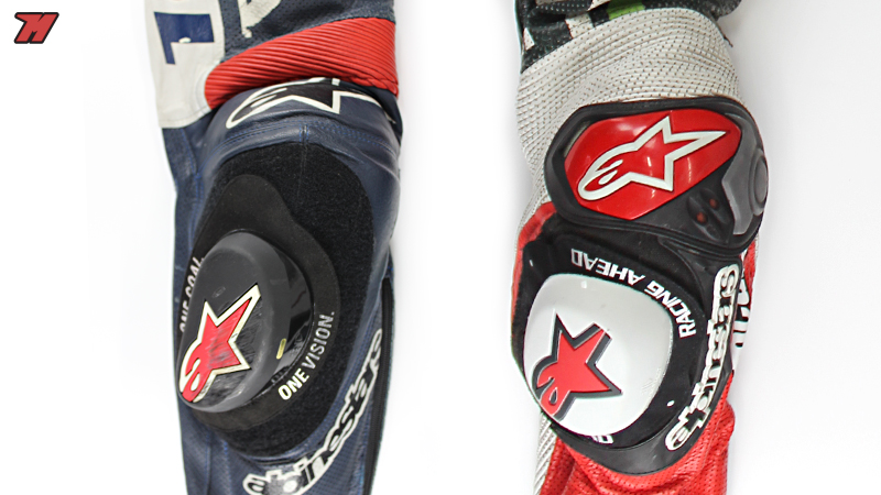Конструкция области колена: у Alpinestars GP Tech 2015 есть два слайдера + жесткие композитные вставки внутри Конструкция области колена: у Alpinestars GP Tech 2015 есть два слайдера + жесткие композитные вставки внутри