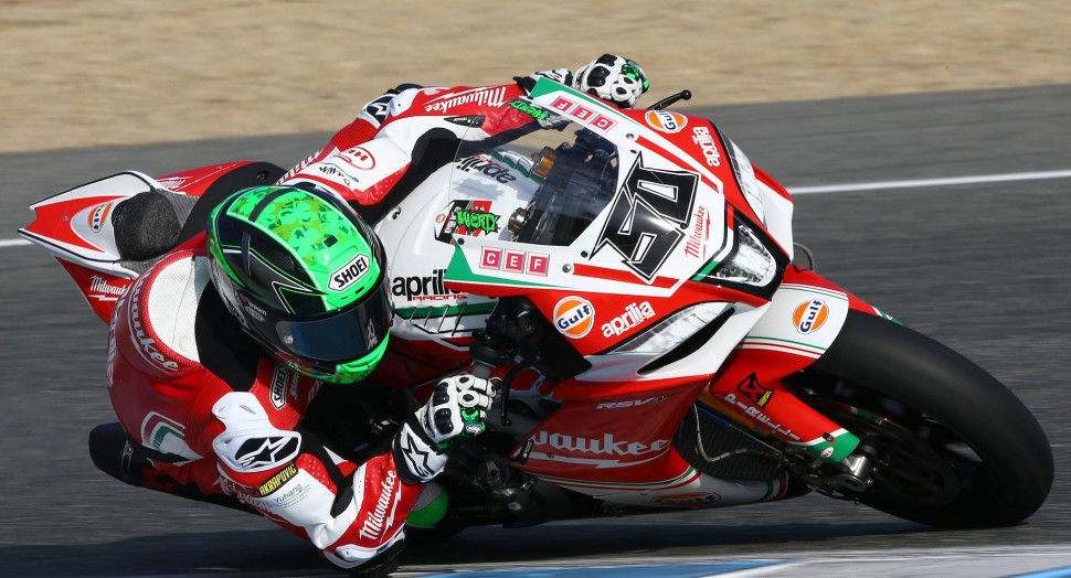 Юджин Лаверти снова в седле Aprilia RSV4, в цветах Milwaukee Aprilia Racing Юджин Лаверти снова в седле Aprilia RSV4, в цветах Milwaukee Aprilia Racing