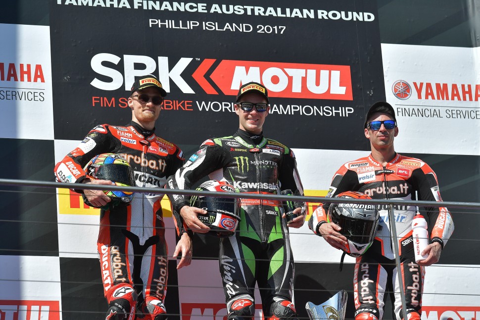 Джонатан Рэй - дважды победитель Phillip Island, но оба Ducati - на подиуме! Джонатан Рэй - дважды победитель Phillip Island, но оба Ducati - на подиуме!