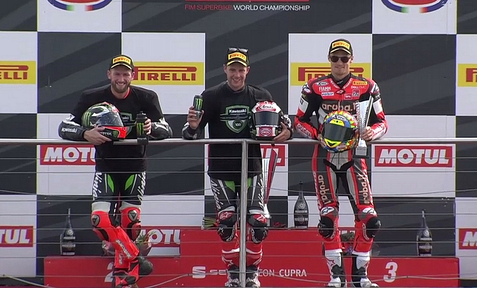 Подиум 2-й гонки WSBK, Donington Park Подиум 2-й гонки WSBK, Donington Park