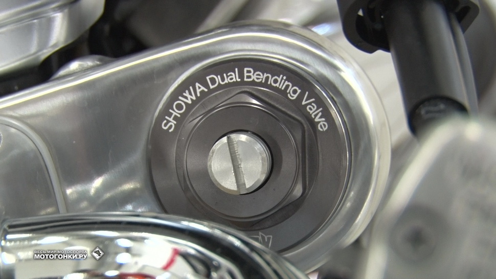 Современные картриджные вилки Showa Dual Bending Valve - на обоих CB1100, настраивается только преднатяг пружин Современные картриджные вилки Showa Dual Bending Valve - на обоих CB1100, настраивается только преднатяг пружин