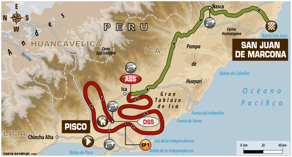 Дакар-2018: Маршрут СУ3, Pisco - San Juan de Marcona Дакар-2018: Маршрут СУ3, Pisco - San Juan de Marcona