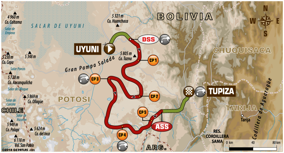 Дакар-2018: Маршрут СУ8, Uyuni - Tupiza Дакар-2018: Маршрут СУ8, Uyuni - Tupiza