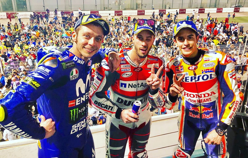 Росси на подиуме первого этапа MotoGP 2018 года! Росси на подиуме первого этапа MotoGP 2018 года!
