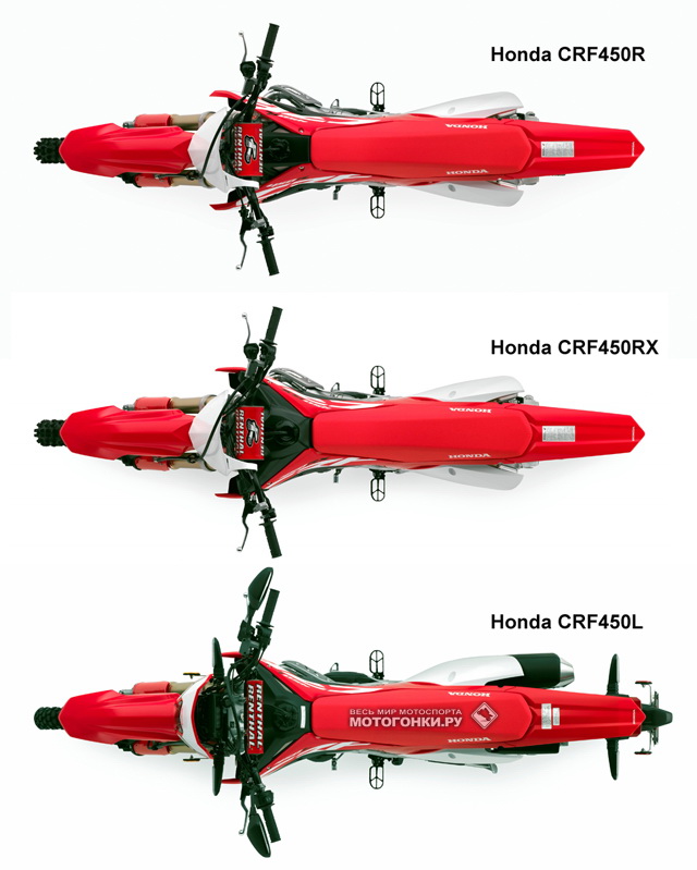 Сравнение Honda CRF450R/RX/L поколения 2019 г.в. Сравнение Honda CRF450R/RX/L поколения 2019 г.в.