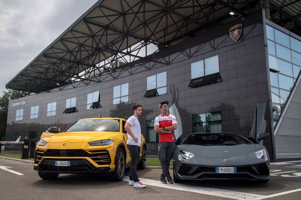 Петруччи и Довициозо на покатушках Lamborghini в Муджелло Петруччи и Довициозо на покатушках Lamborghini в Муджелло