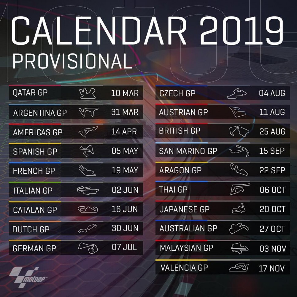 Календарь MotoGP 2019 Календарь MotoGP 2019