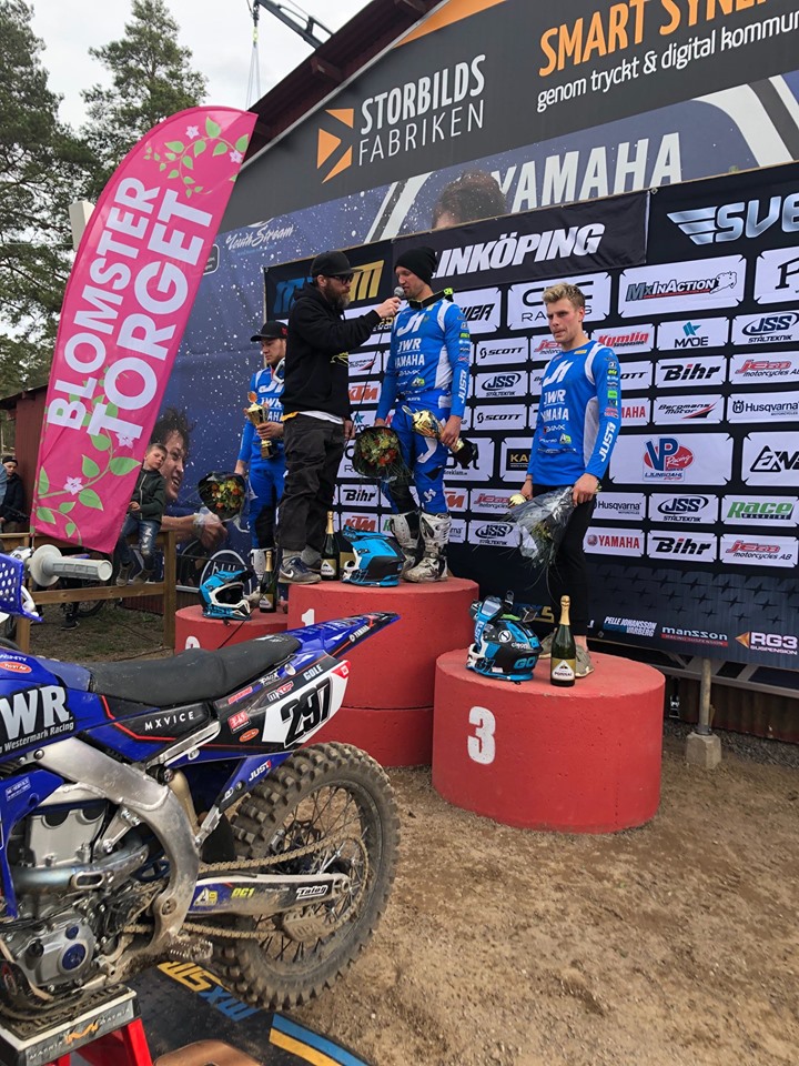 Подиум 2-го этапа чемпионата Швеции MX1 Подиум 2-го этапа чемпионата Швеции MX1