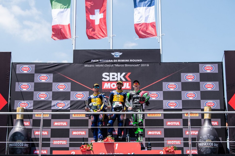 Подиум 7 этапа World Supersport в Мизано Подиум 7 этапа World Supersport в Мизано