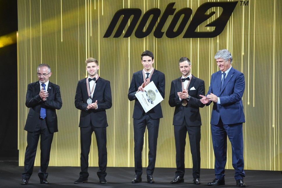 Призеры 2019 года Moto2: Маркес, Биндер, Люти Призеры 2019 года Moto2: Маркес, Биндер, Люти