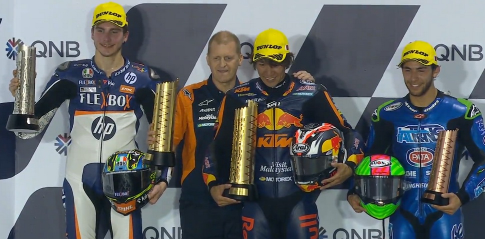 Подиум Гран-При Катара в классе Moto2 Подиум Гран-При Катара в классе Moto2