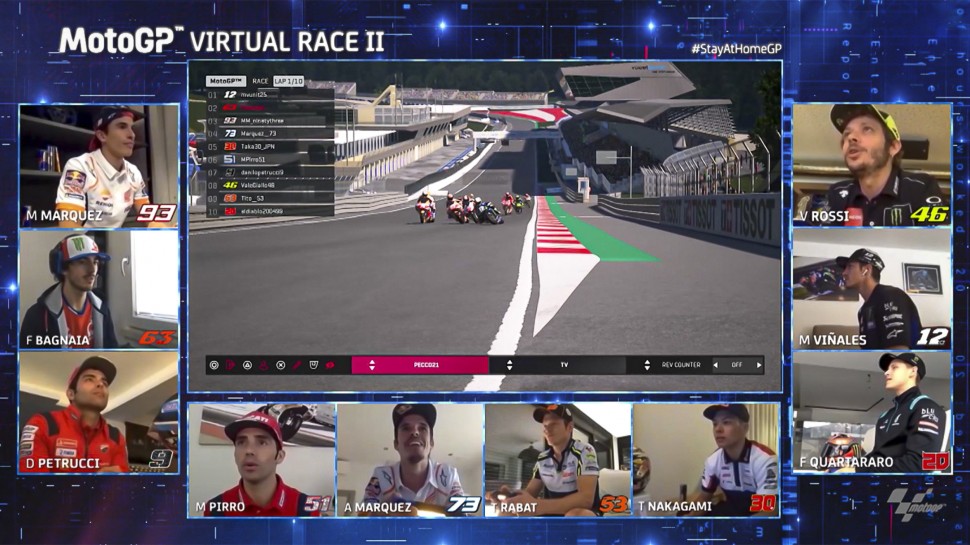 Старт MotoGP Virtual Race 2 оказался еще плотнее, чем в первой гонке Старт MotoGP Virtual Race 2 оказался еще плотнее, чем в первой гонке