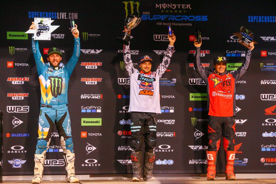 Подиум 12 этапа AMA Supercross, 450SX Подиум 12 этапа AMA Supercross, 450SX