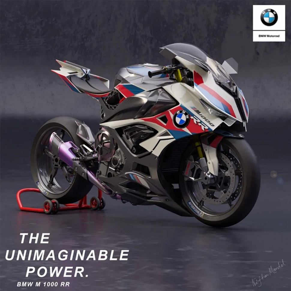 Концепт BMW M1000RR от Нирьяра Мардаля Концепт BMW M1000RR от Нирьяра Мардаля