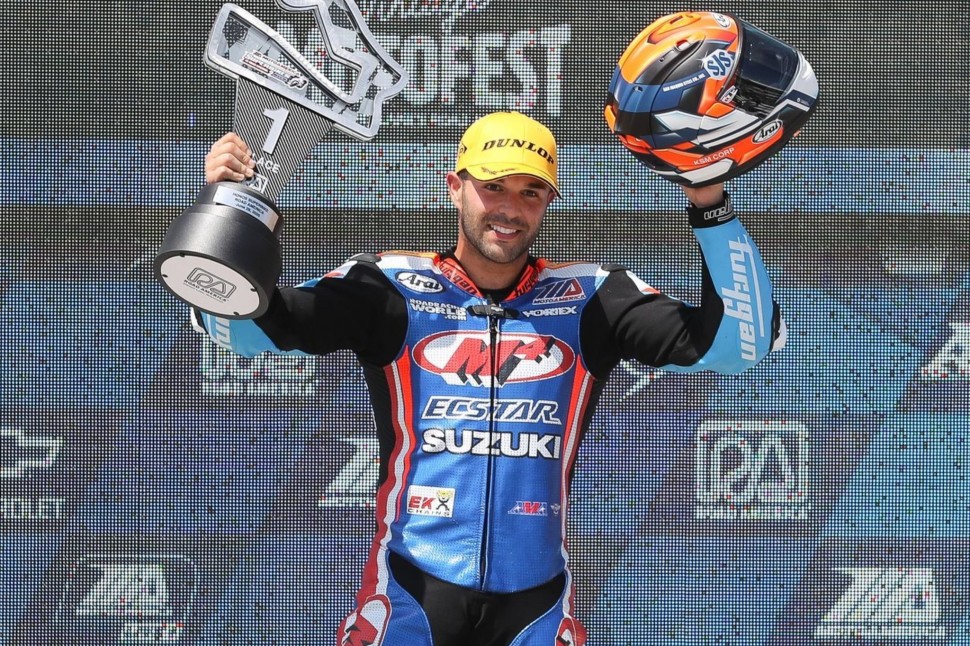 Бобби Фонг (M4 ECSTAR Suzuki) выиграл 2-ю гонку MotoAmerica в Road America 2 Бобби Фонг (M4 ECSTAR Suzuki) выиграл 2-ю гонку MotoAmerica в Road America 2
