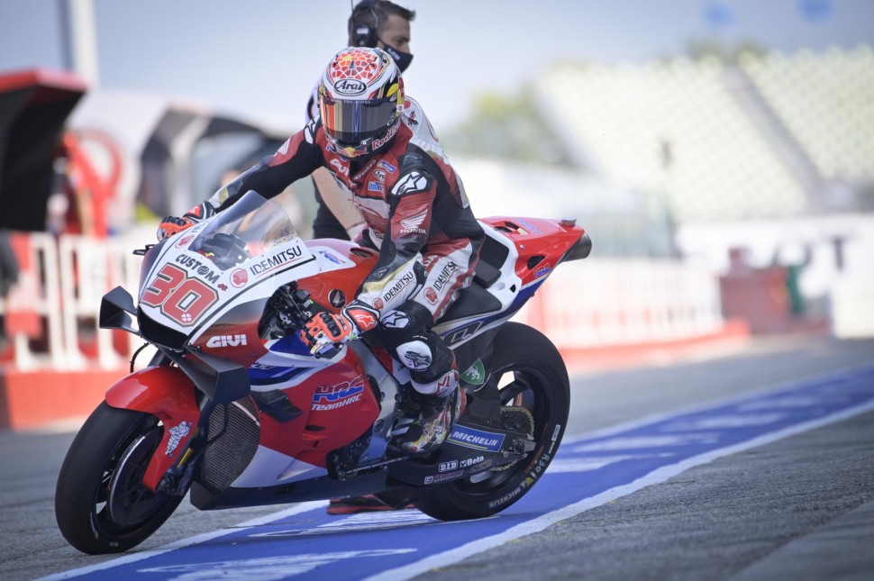 Первый выезд Накагами на Honda RC213V 2020 года Первый выезд Накагами на Honda RC213V 2020 года