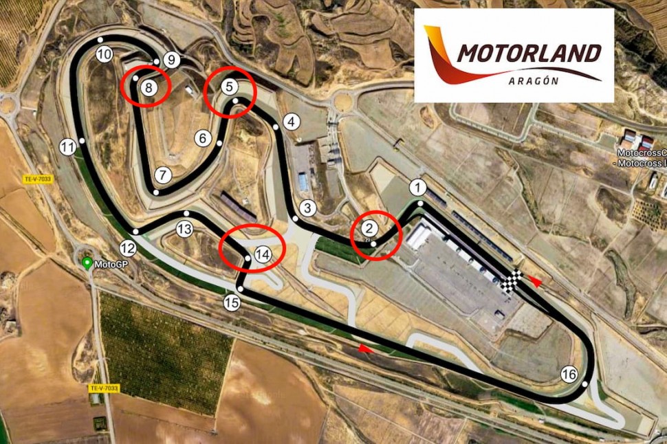 Горячие точки Motorland Aragon: наиболее опасные места с точки зрения падений Горячие точки Motorland Aragon: наиболее опасные места с точки зрения падений