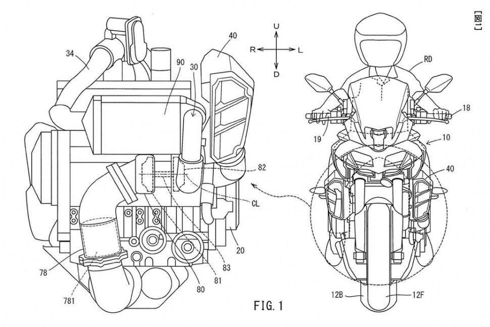 Турбированный мотоцикл Yamaha на базе двигателя CP3 в процессе получения патентов в Японии Турбированный мотоцикл Yamaha на базе двигателя CP3 в процессе получения патентов в Японии