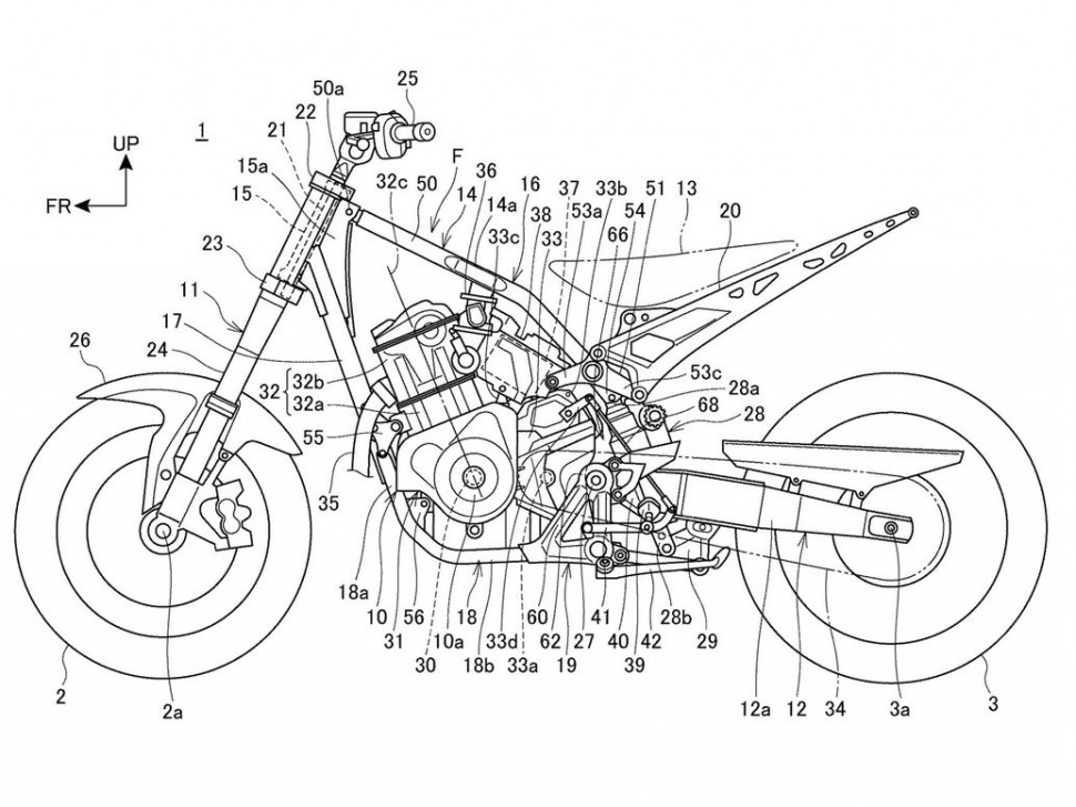 Патентная схема Honda: предполагается, она касается CB1100X (CB4X) Патентная схема Honda: предполагается, она касается CB1100X (CB4X)