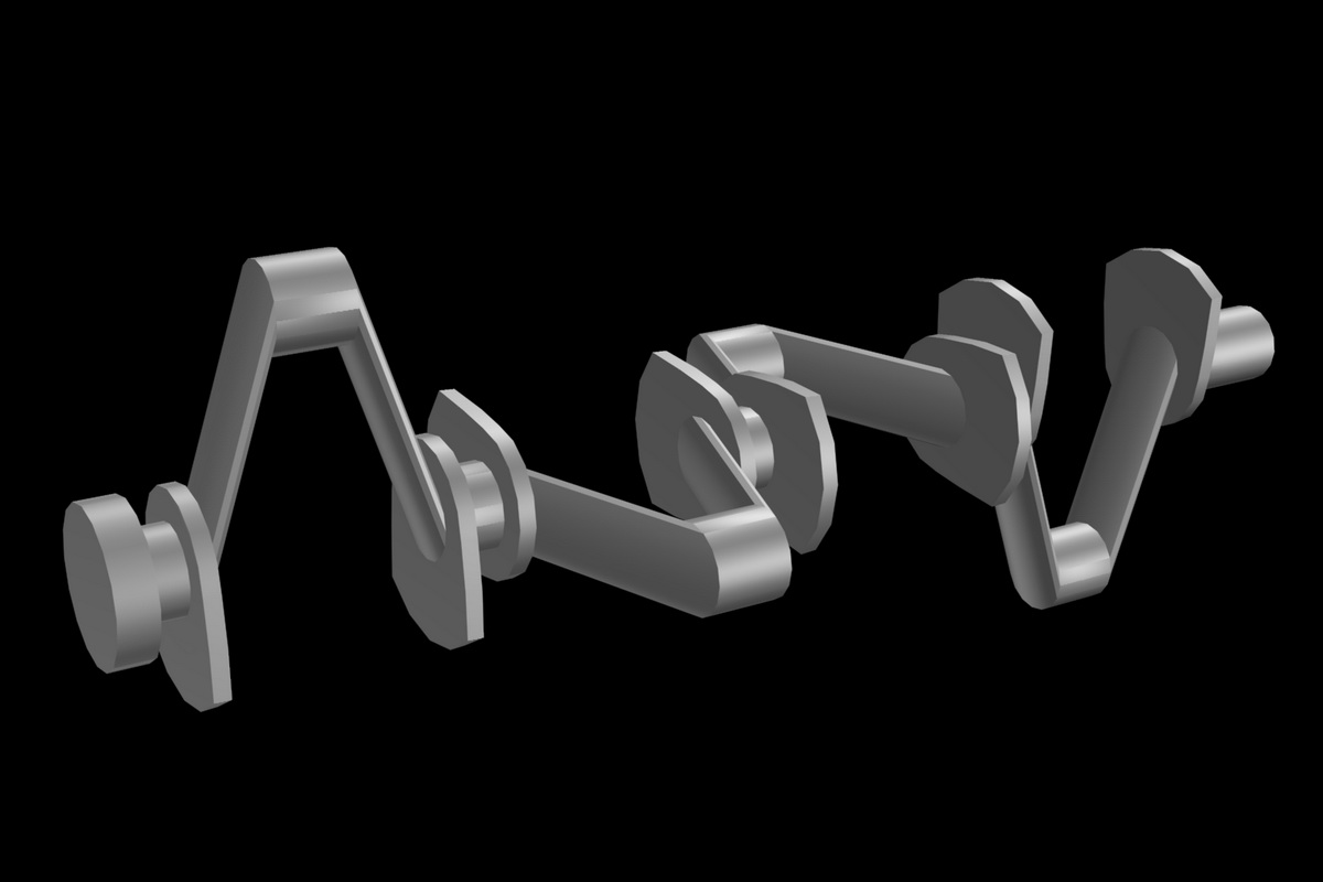 Схема действия поперечного коленчатого вала (crossplane crankshaft) Схема действия поперечного коленчатого вала (crossplane crankshaft)