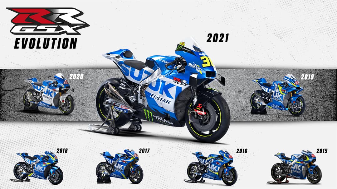 Эволюция Suzuki GSX-RR с 2015 по 2021 год Эволюция Suzuki GSX-RR с 2015 по 2021 год