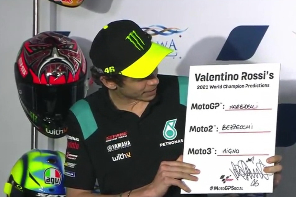 Валентино Росси назвал пилотов VR46 Riders Academy главными претендентами на титулы в Moto3, Moto2 и MotoGP Валентино Росси назвал пилотов VR46 Riders Academy главными претендентами на титулы в Moto3, Moto2 и MotoGP