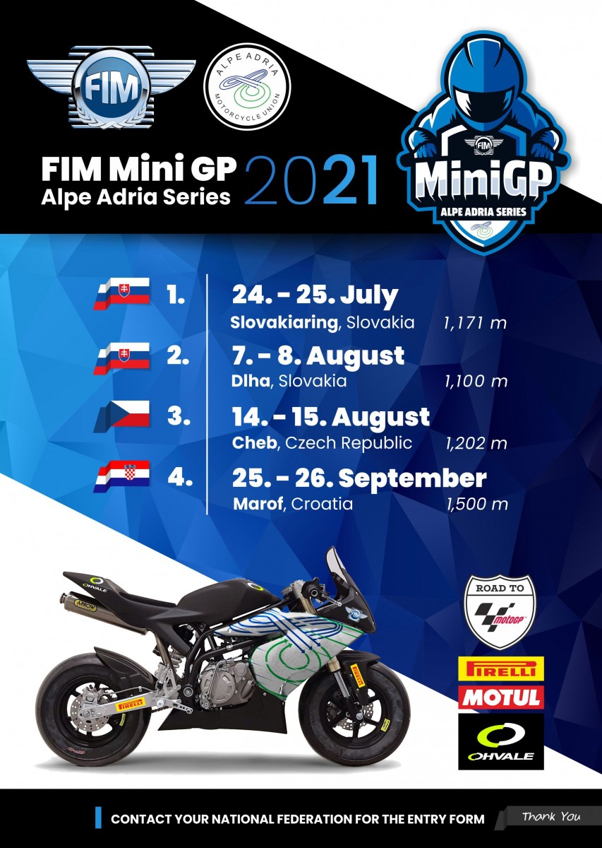 Календарь FIM MiniGP Alpe Adria Series 2021 Календарь FIM MiniGP Alpe Adria Series 2021