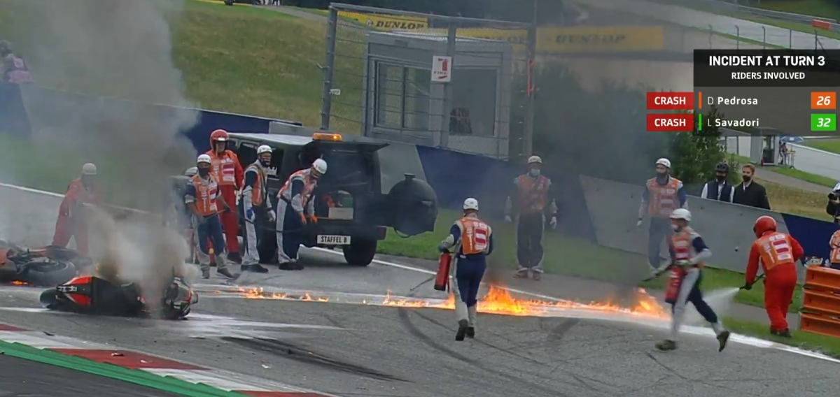 Авария в 3-м повороте Red Bull Ring Авария в 3-м повороте Red Bull Ring