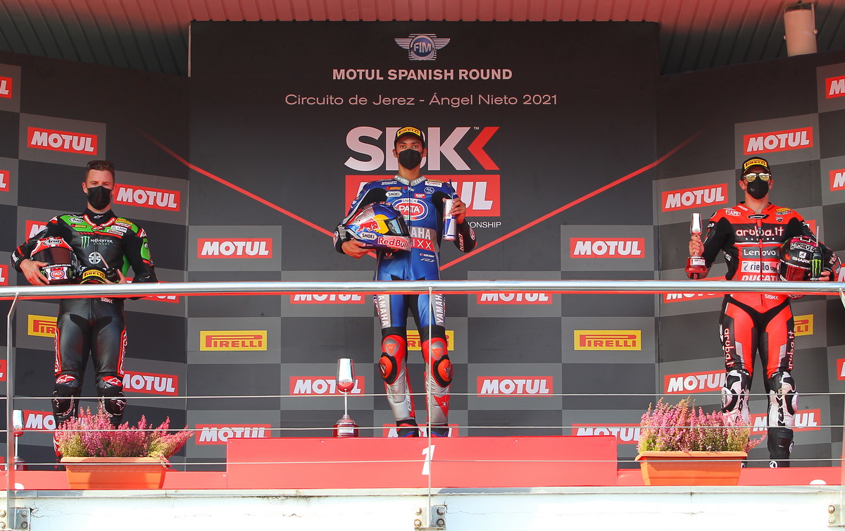 Подиум 1-й гонки ESPWorldSBK Подиум 1-й гонки ESPWorldSBK