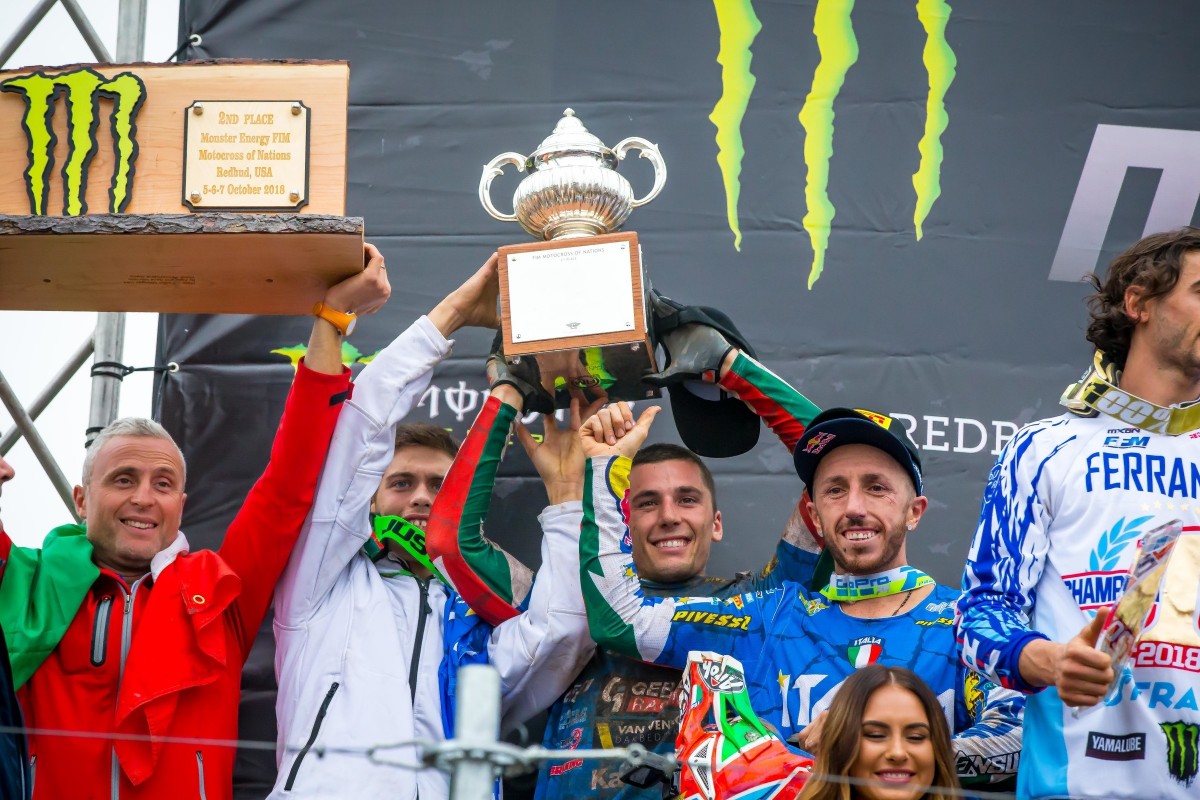 Сборная Италии на подиуме MXoN-2018 в США Сборная Италии на подиуме MXoN-2018 в США