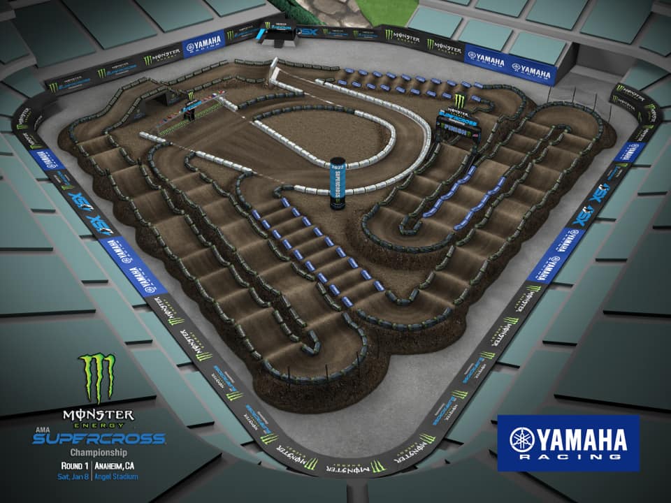 Схема трассы AMA Supercross Anaheim-1 2022 года Схема трассы AMA Supercross Anaheim-1 2022 года